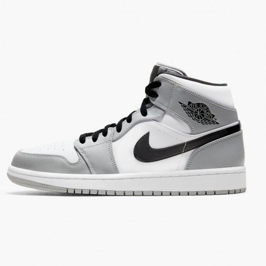 Air Jordan 1 Mid Light Smoke Grau Light Smoke Grau/Schwarz-Weiß 554724 092 Herren/Damen AJ1 Jordan Sneakers