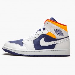 Air Jordan 1 Mid "Royal Blau Laser Orange" AJ1 Herren/Damen Sneakers 554724 131