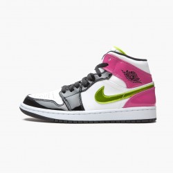 Air Jordan 1 Mid Weiß Schwarz "Cyber Rosa" CZ9834 100 AJ1 Sneakers