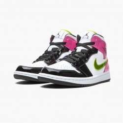 Air Jordan 1 Mid Weiß Schwarz "Cyber Rosa" CZ9834 100 AJ1 Sneakers