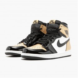 Air Jordan 1 Retro "Gold Toe" Herren/Damen Schwarz/Metallic Gold-Summit Whi 861428 007 AJ1 Jordan Sneakers