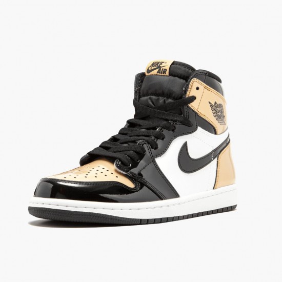 Air Jordan 1 Retro Gold Toe Herren/Damen Schwarz/Metallic Gold-Summit Whi 861428 007 AJ1 Jordan Sneakers