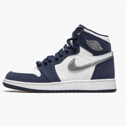 Air Jordan 1 Retro High COJP "Midnight Navy" Herren/Damen Weiß/Midnight Navy/Metallic S DC1788 100 AJ1 Jordan Sneakers