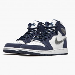 Air Jordan 1 Retro High COJP "Midnight Navy" Herren/Damen Weiß/Midnight Navy/Metallic S DC1788 100 AJ1 Jordan Sneakers