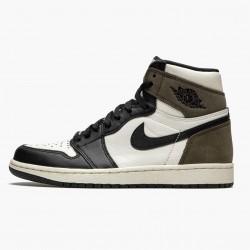 Air Jordan 1 Retro High "Dark Mocha" Herren/Damen Sail/Dark Mocha-Schwarz-Schwarz 555088 105 AJ1 Jordan Sneakers