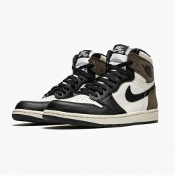 Air Jordan 1 Retro High "Dark Mocha" Herren/Damen Sail/Dark Mocha-Schwarz-Schwarz 555088 105 AJ1 Jordan Sneakers