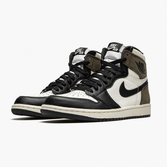 Air Jordan 1 Retro High Dark Mocha Herren/Damen Sail/Dark Mocha-Schwarz-Schwarz 555088 105 AJ1 Jordan Sneakers