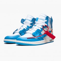 Air Jordan 1 Retro High Off-Weiß "University Blau" Herren/Damen AJ1 Shoes AQ0818 148 Weiß/Dark Powder Blau-Cone Jordan Sneakers