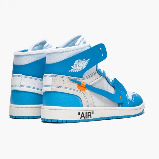 Air Jordan 1 Retro High Off-Weiß University Blau Herren/Damen AJ1 Shoes AQ0818 148 Weiß/Dark Powder Blau-Cone Jordan Sneakers