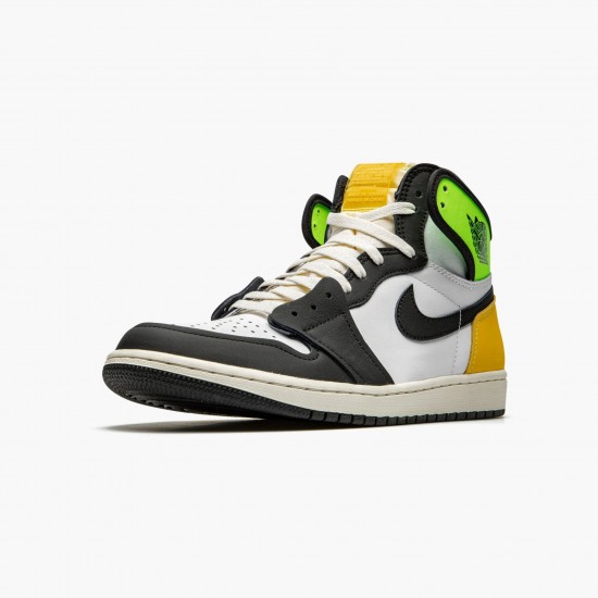 Air Jordan 1 Retro High Weiß Schwarz Volt University Gold 555088 118 AJ1 Sneakers