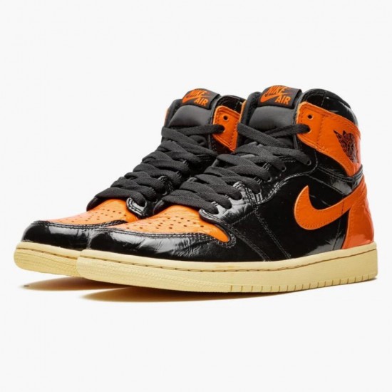 Air Jordan 1 Retro Shattered Backboard Schwarz/Pale-Vanilla Starfish 555088 028 Herren Jordan Sneakers