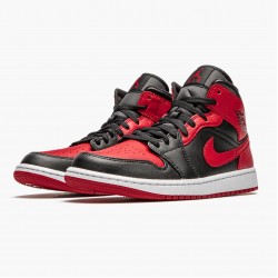 Air Jordan 1 Mid Banned (2020) 554724 074 Schwarz/University Rot-Schwarz-Whi Herren/Damen AJ1 Jordan Sneakers