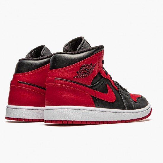 Air Jordan 1 Mid Banned (2020) 554724 074 Schwarz/University Rot-Schwarz-Whi Herren/Damen AJ1 Jordan Sneakers