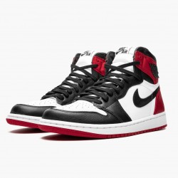 Air Jordan 1 High OG "Satin Schwarz Toe" Schwarz/Schwarz-Weiß-Varsity Rot CD0461 016 Herren/Damen AJ1 Jordan Sneakers