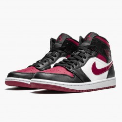 Air Jordan 1 Mid "Bred Toe" Schwarz/Gym Rot-Weiß 554724 066 AJ1 Sneakers