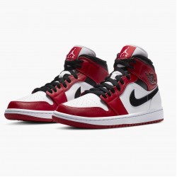 Air Jordan 1 Mid "Chicago 2020" Weiß/Gym Rot-Schwarz 554724 173 AJ1 Herren/Damen Sneakers