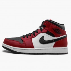 Air Jordan 1 Mid "Chicago Schwarz Toe" Schwarz/Gym Rot-Weiß 554724 069 AF1 Sneakers