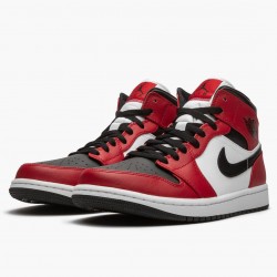 Air Jordan 1 Mid "Chicago Schwarz Toe" Schwarz/Gym Rot-Weiß 554724 069 AF1 Sneakers