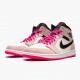 Air Jordan 1 Mid Crimson Tint Crimson Tint/Hyper Rosa-Schwarz 852542 801 AJ1 Herren/Damen Sneakers