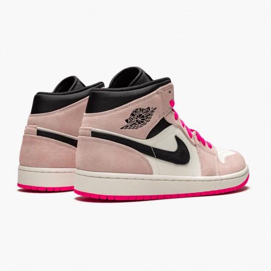 Air Jordan 1 Mid Crimson Tint Crimson Tint/Hyper Rosa-Schwarz 852542 801 AJ1 Herren/Damen Sneakers