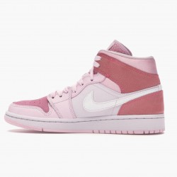 Air Jordan 1 Mid "Digital Rosa" Digital Rosa/Weiß-Rosa Foam-Sail CW5379 600 Damen AJ1 Jordan Sneakers