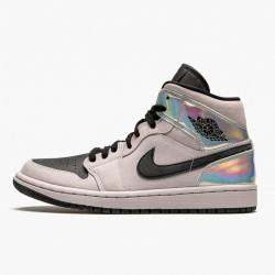 Air Jordan 1 Mid Dirty Powder "Iridescent" Barely Rose/Schwarz/Multi BQ6472 602 Herren/Damen AJ1 Jordan Sneakers