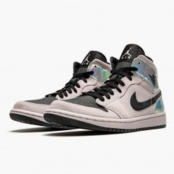 Air Jordan 1 Mid Dirty Powder "Iridescent" Barely Rose/Schwarz/Multi BQ6472 602 Herren/Damen AJ1 Jordan Sneakers