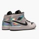 Air Jordan 1 Mid Dirty Powder Iridescent Barely Rose/Schwarz/Multi BQ6472 602 Herren/Damen AJ1 Jordan Sneakers