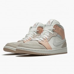 Air Jordan 1 Mid "Milan" Sail/Light Bone-String-Shimmer CV3044 100 Herren/Damen AJ1 Sneakers