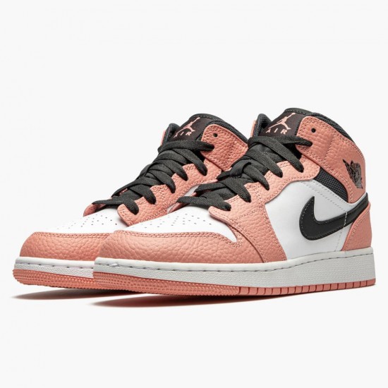 Air Jordan 1 Mid Rosa Quartz Rosa Quartz/DK Smoke Grau 555112 603 AJ1 Sneakers