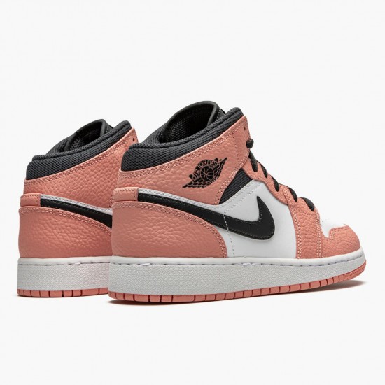 Air Jordan 1 Mid Rosa Quartz Rosa Quartz/DK Smoke Grau 555112 603 AJ1 Sneakers