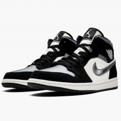 Air Jordan 1 Mid "Satin Grau Toe" Schwarz/Anthracite-Sail 852542 011 Sneakers AJ1 