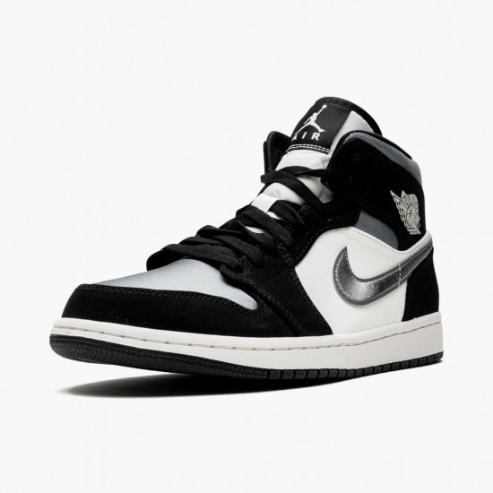 Air Jordan 1 Mid Satin Grau Toe Schwarz/Anthracite-Sail 852542 011 Sneakers AJ1