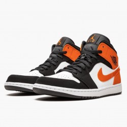 Air Jordan 1 Mid "Shattered Backboard" Schwarz/Weiß-Starfish 554724 058 AJ1 Sneakers