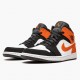 Air Jordan 1 Mid Shattered Backboard Schwarz/Weiß-Starfish 554724 058 AJ1 Sneakers