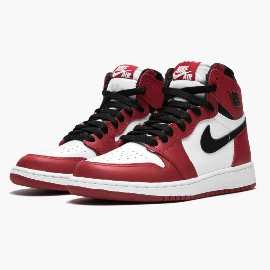 Air Jordan 1 Retro Chicago Weiß/Schwarz-Varsity Rot 575441 101 Herren/Damen AJ1 Jordan Sneakers