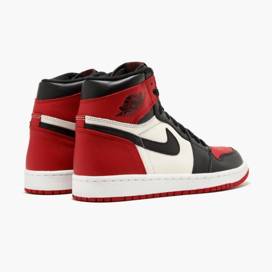 Air Jordan 1 Retro High Bred Toe Rot/Schwarz/Weiß 555088 610 Herren/Damen AJ1 Sneakers