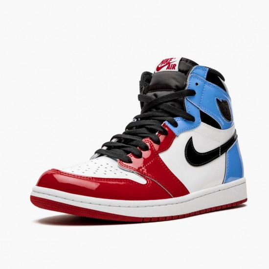 Air Jordan 1 Retro High Fearless Weiß/University-Blau-Varsity CK5666 100 Herren/Damen AJ1 Sneakers