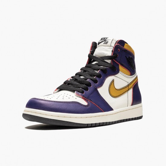 Air Jordan 1 Retro High OG Defiant SB LA to Chicago Lila/Sail-University Gold-Bl CD6578 507 Herren/Damen AJ1 Jordan Sneakers