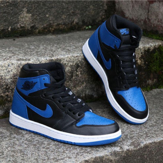 Air Jordan 1 Retro High OG Royal Schwarz/Royal-Weiß 555088 007 AJ1 Sneakers