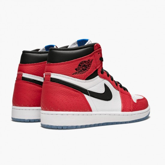 Air Jordan 1 Retro High Spider-Man Origin Story Gym Rot/Schwarz-Weiß-Photo Blau 555088 602 Herren AJ1 Jordan Sneakers