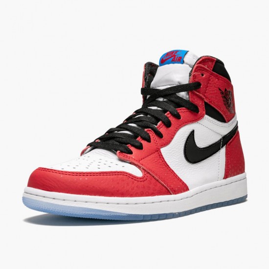 Air Jordan 1 Retro High Spider-Man Origin Story Gym Rot/Schwarz-Weiß-Photo Blau 555088 602 Herren AJ1 Jordan Sneakers