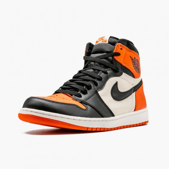 Air Jordan 1 Retro Shattered Backboard Schwarz/Starfish-Sail 555088 005 Herren AJ1 Jordan Sneakers