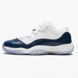 Air Jordan 11 Low "Navy Snakeskin" Herren CD6847 102 Whiite Schwarz-Navy AJ11 Schwarz Jordan Sneakers