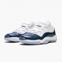 Air Jordan 11 Low "Navy Snakeskin" Herren CD6847 102 Whiite Schwarz-Navy AJ11 Schwarz Jordan Sneakers