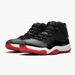 Air Jordan 11 Retro "Bred" Herren 378037 010 Schwarz/Varsity Rot-Weiß AJ11 Schwarz Jordan Sneakers