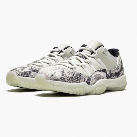 Air Jordan 11 Retro Low Snake Light Bone Herren/Damen CD6846 002 Light Bone/Smoke Grau/Weiß-Bl AJ11 Schwarz Jordan Sneakers