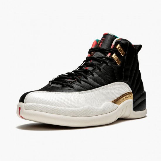 Air Jordan 12 Retro 2019 CNY Chinese New Year Schwarz/True Rot-Sail Noir CI2977 006 AJ12 Sneakers