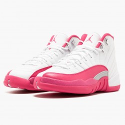 Air Jordan 12 Retro "Dynamic Rosa" Damen AJ12 510815 109 Weiß/Vivid Rosa-Mtllc Silber Jordan Sneakers