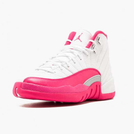 Air Jordan 12 Retro Dynamic Rosa Damen AJ12 510815 109 Weiß/Vivid Rosa-Mtllc Silber Jordan Sneakers